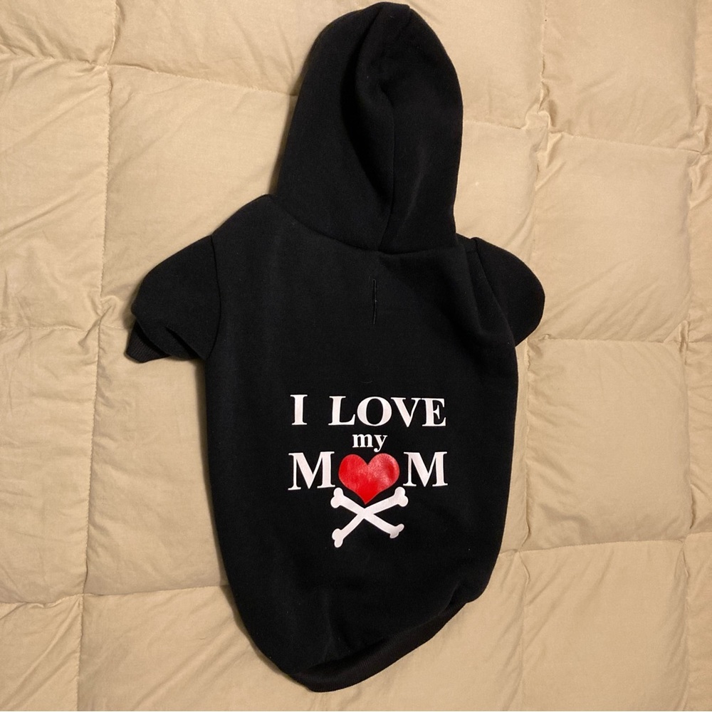 Expawlorer Outdoor Sport Pet Hoodie Graphic “I Love My Mom” Size M